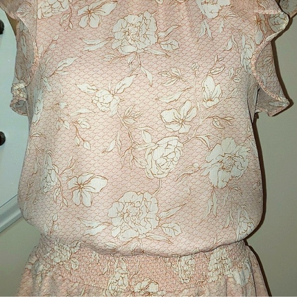 Express Floral Pink Tiered Mini Dress - Picture 4 of 6